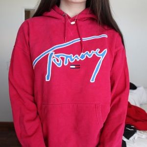 tommy hilfiger red hoodie